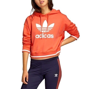 Adidas Cropped Long Sleeve‎ Deep Orange Hoodie Originals Size X-Large